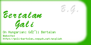 bertalan gali business card